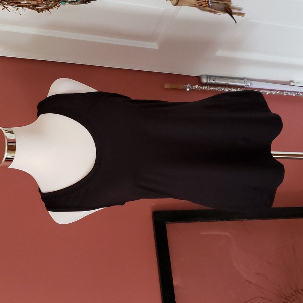Athleta, Black, racerback, circle cut out, tank top.